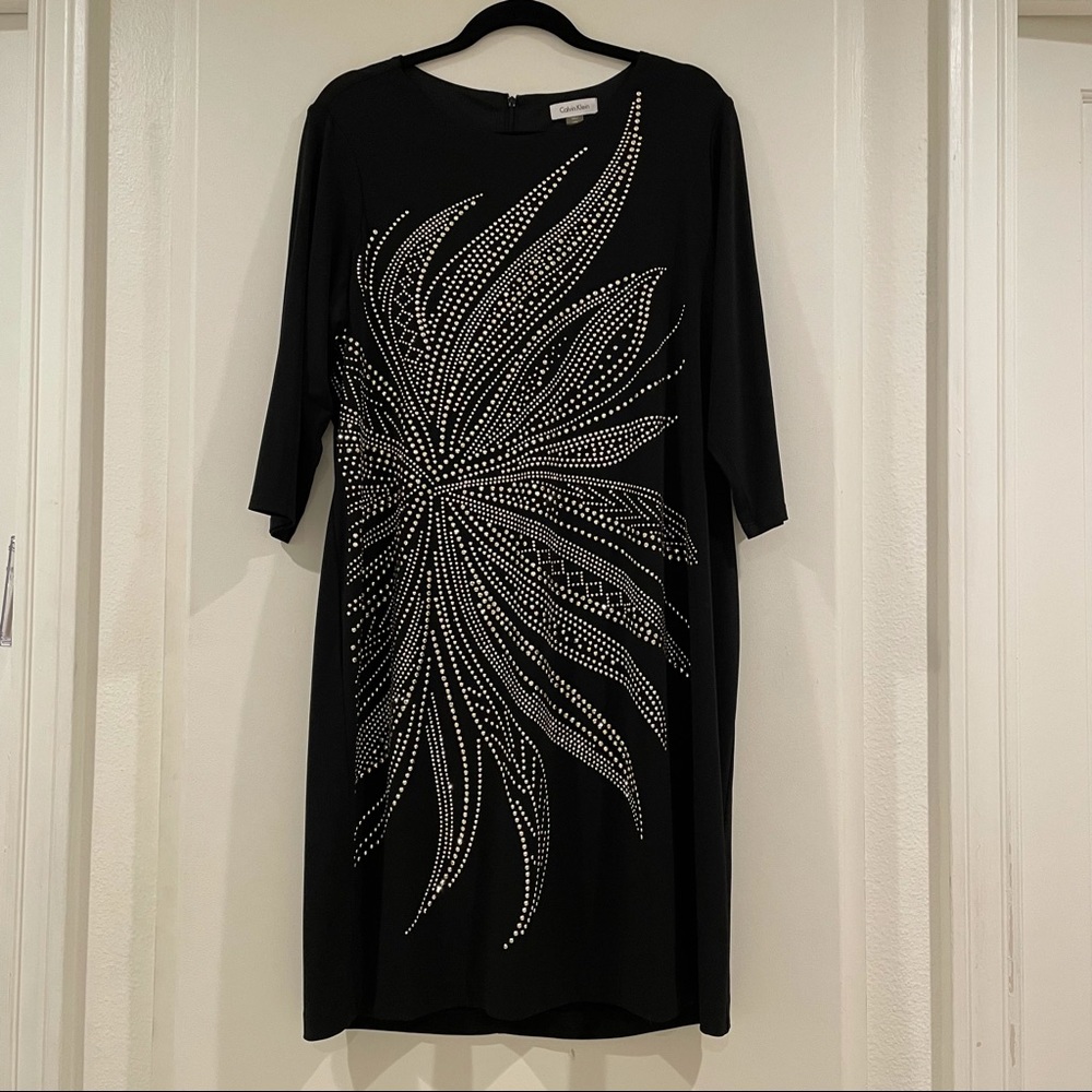 Calvin Klein Black Dress with Metallic Stud Design